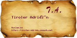 Tiroler Adrián névjegykártya